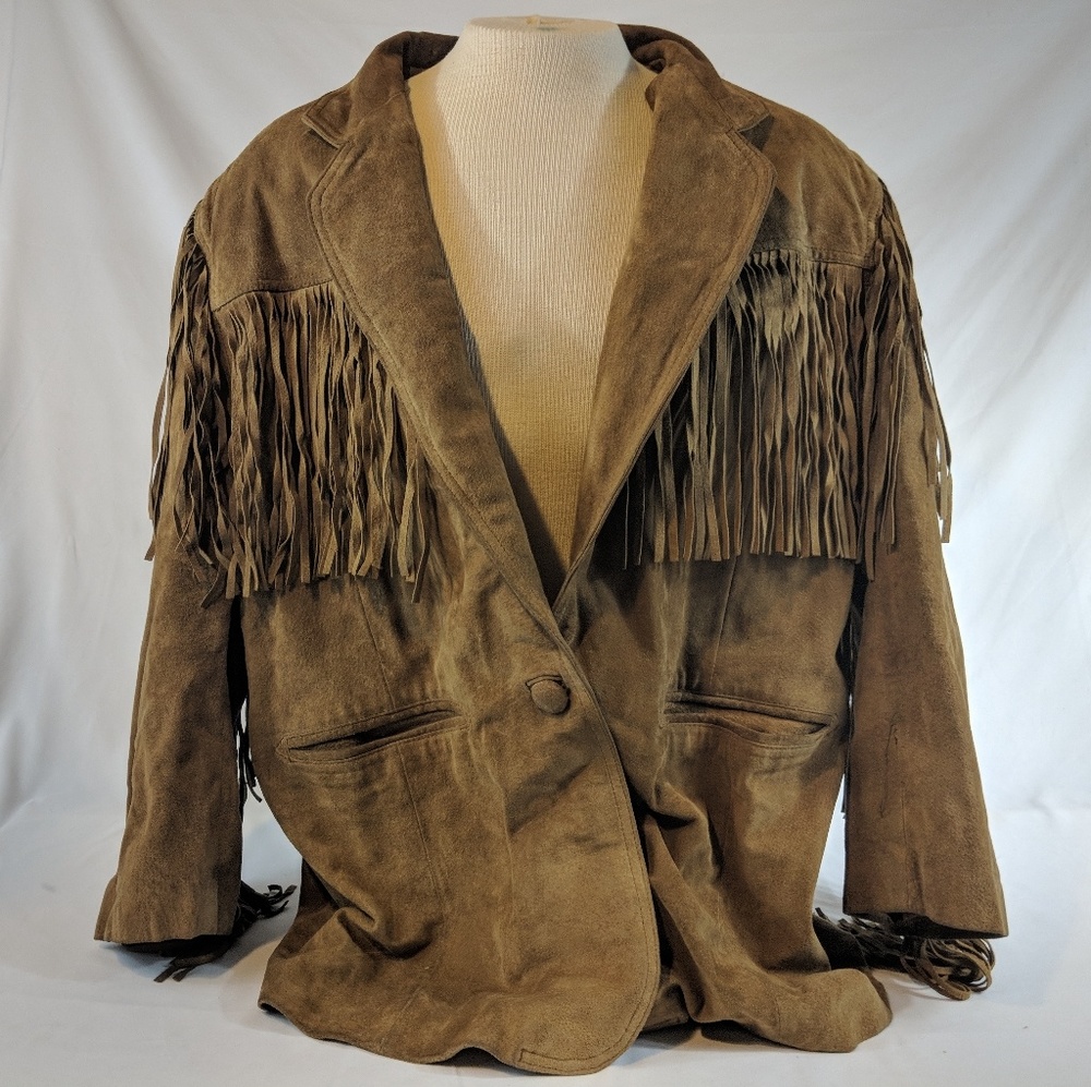 Venezia Leather Tassle Blazer Top Women 18/20